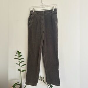 LL bean moss colored high waist corduroy pants